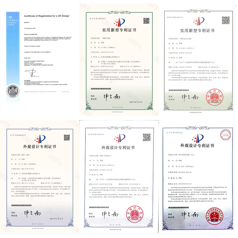 Toposon Company Certificate & Patent